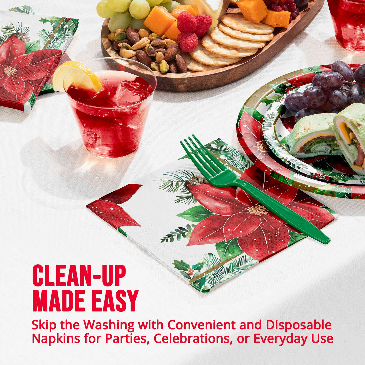 Christmas Blossom Luncheon Napkins (16/Pkg)