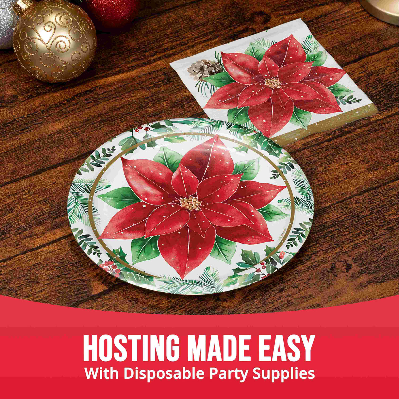 Christmas Blossom Luncheon Plates 7" (8/Pkg)