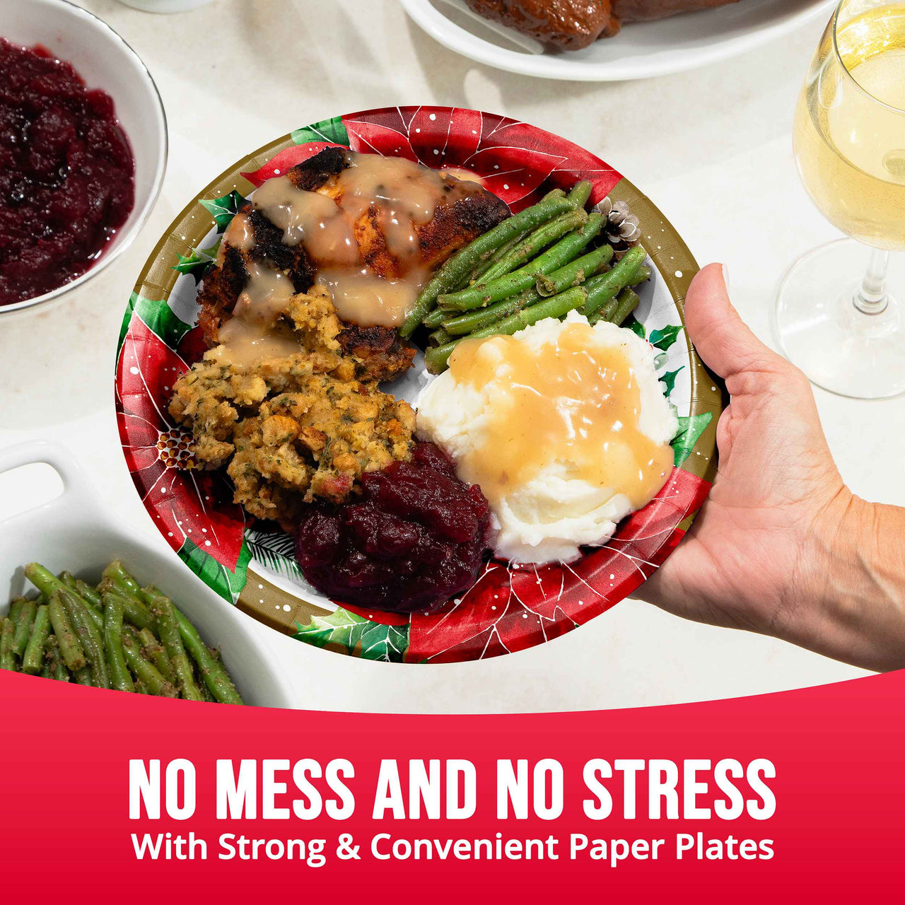 Christmas Blossom Dinner Plates 9" (8/Pkg)