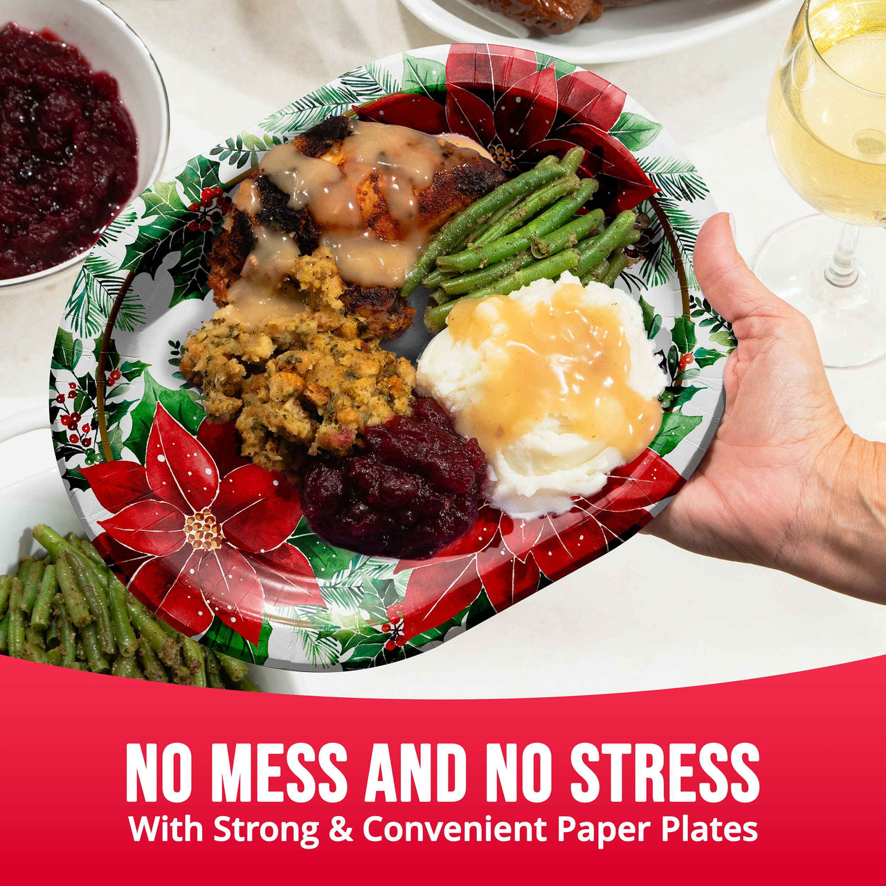 Christmas Blossom Oval Platters 12" (8/Pkg)