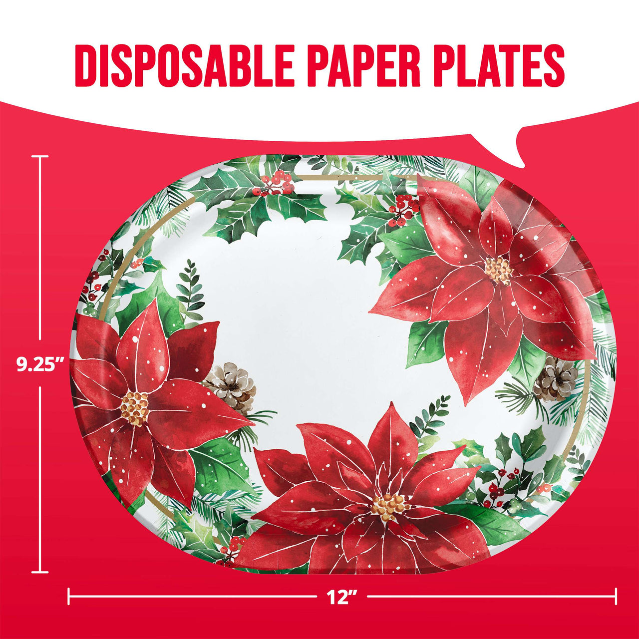 Christmas Blossom Oval Platters 12" (8/Pkg)