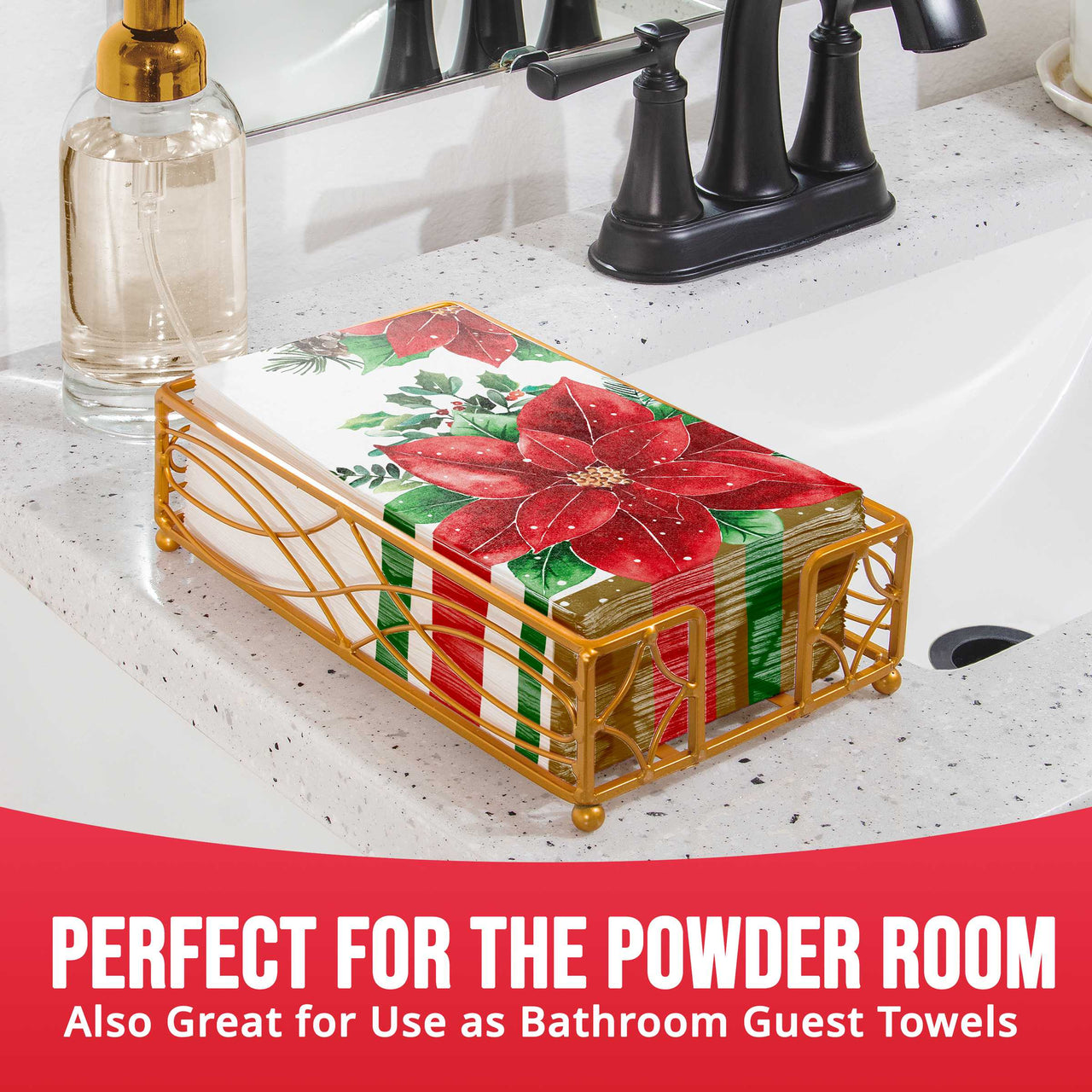 Christmas Blossom Guest Towels (16/Pkg)