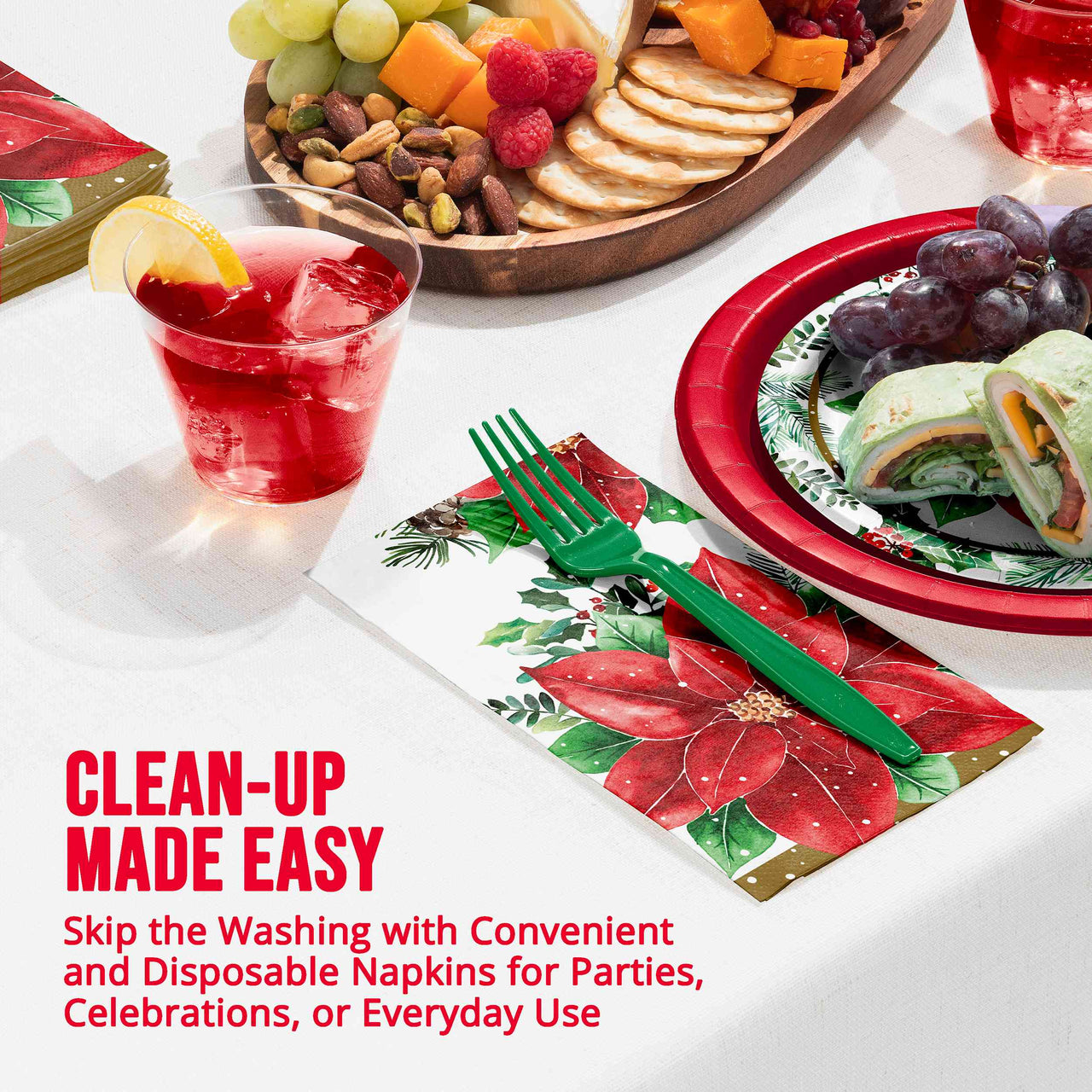 Christmas Blossom Guest Towels (16/Pkg)