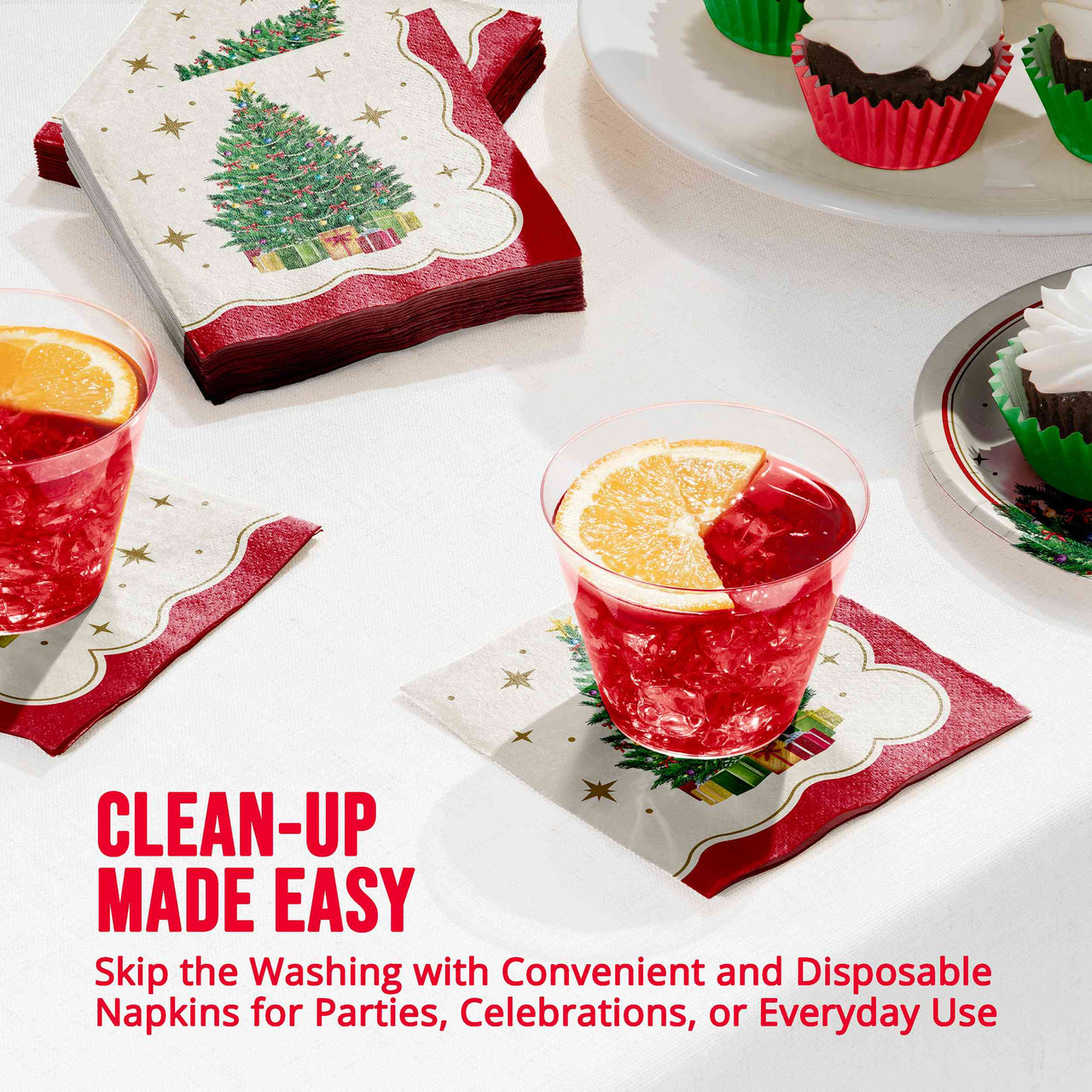 Sparkling Spruce Beverage Napkins (16/Pkg)