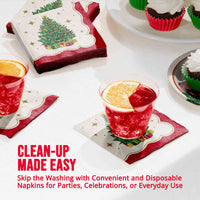 Sparkling Spruce Beverage Napkins (16/Pkg)