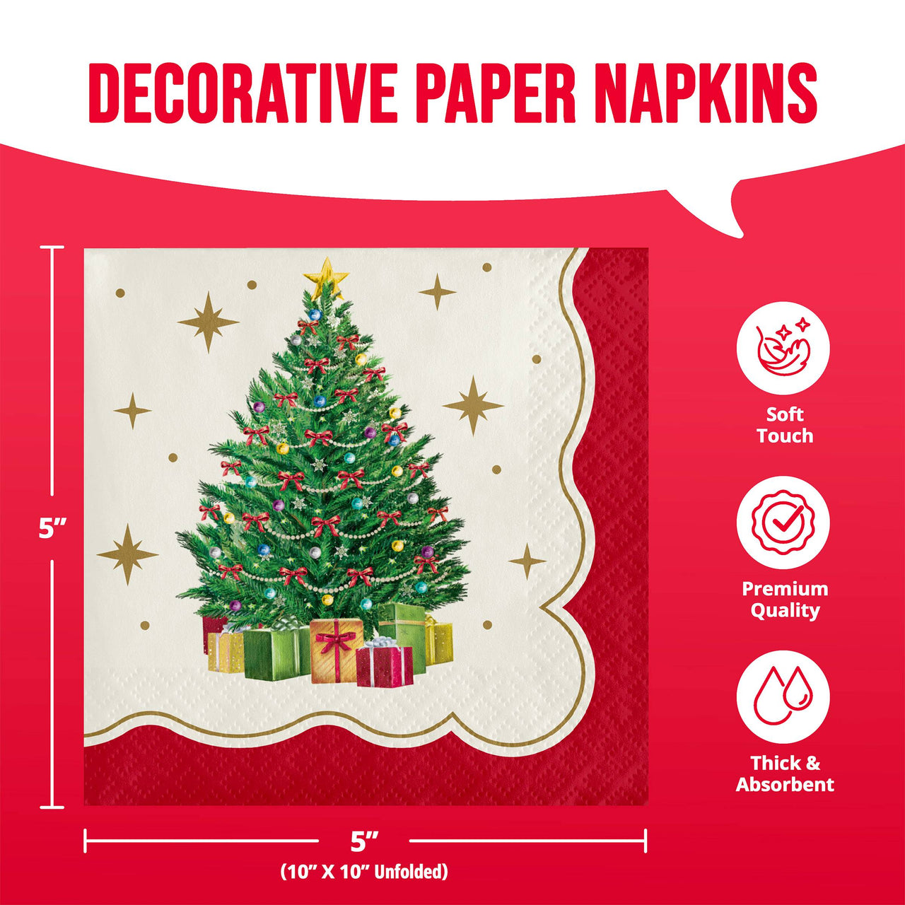 Sparkling Spruce Beverage Napkins (16/Pkg)