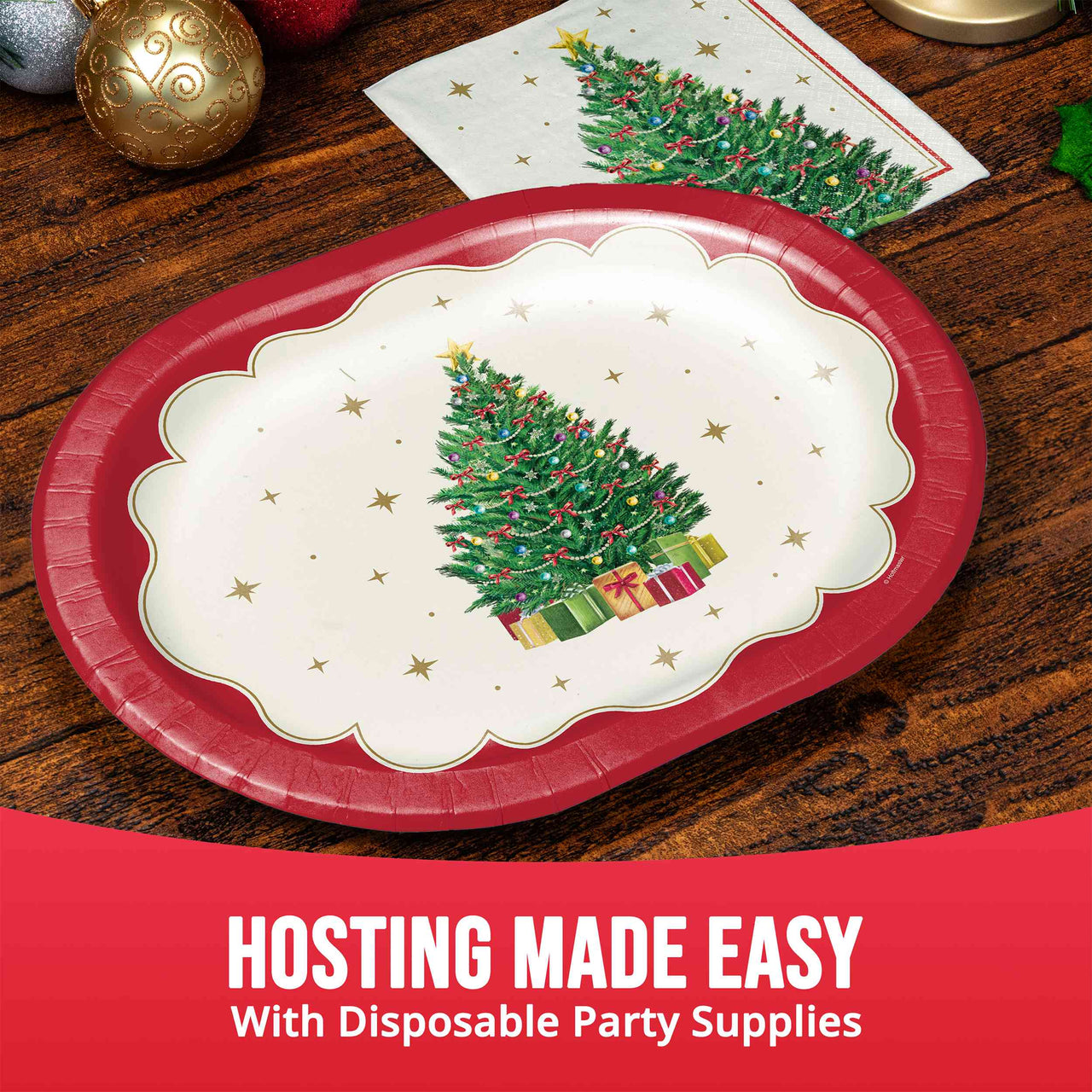 Sparkling Spruce Oval Platters 12" (8/Pkg)