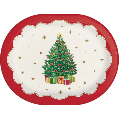 Sparkling Spruce Oval Platters 12"