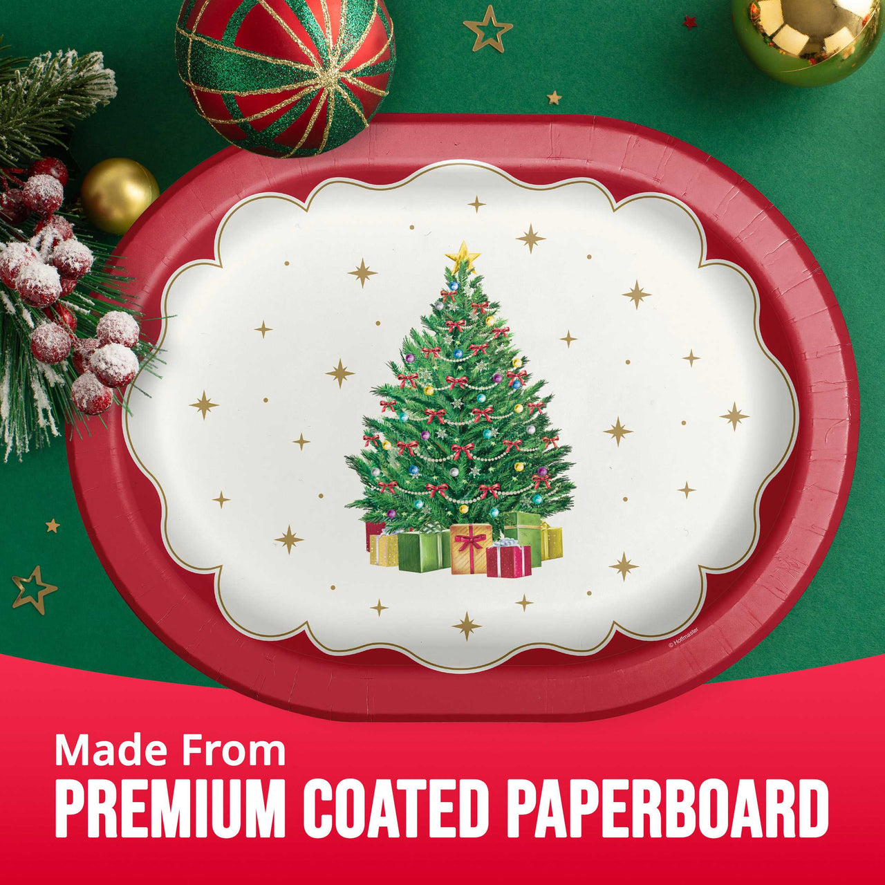 Sparkling Spruce Oval Platters 12" (8/Pkg)