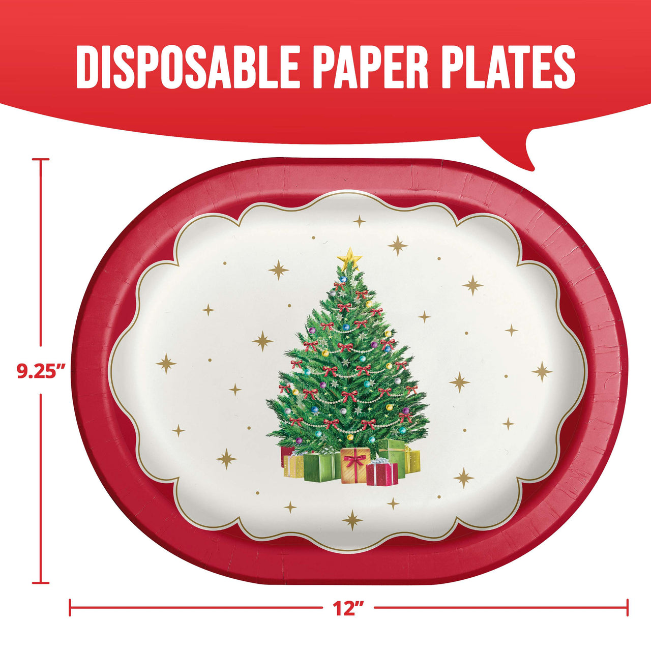 Sparkling Spruce Oval Platters 12" (8/Pkg)