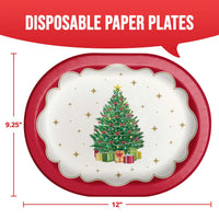 Sparkling Spruce Oval Platters 12