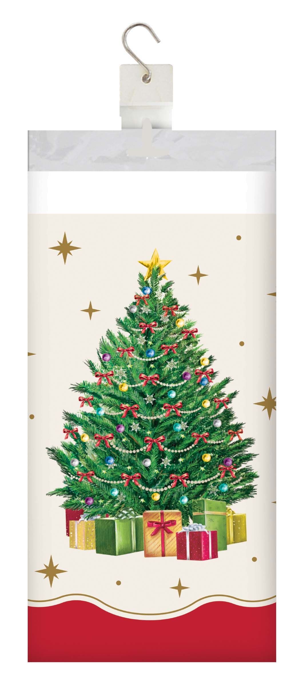 Sparkling Spruce Plastic Tablecover 54" x 96"