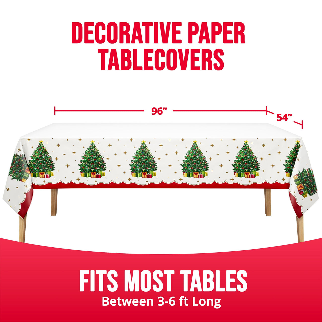 Sparkling Spruce Plastic Tablecover 54" x 96"
