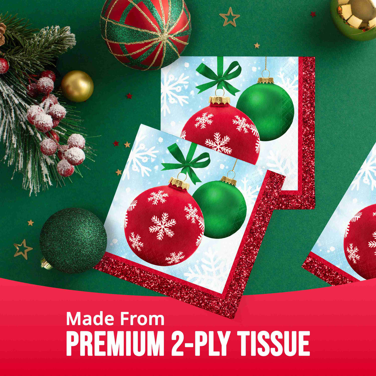 Holiday Glimmer Beverage Napkins (16/Pkg)