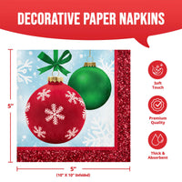 Holiday Glimmer Beverage Napkins (16/Pkg)