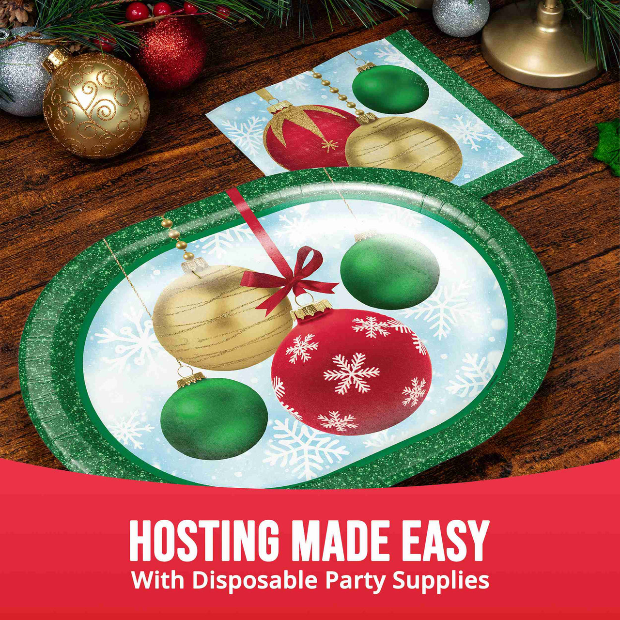 Holiday Glimmer Luncheon Napkins (16/Pkg)