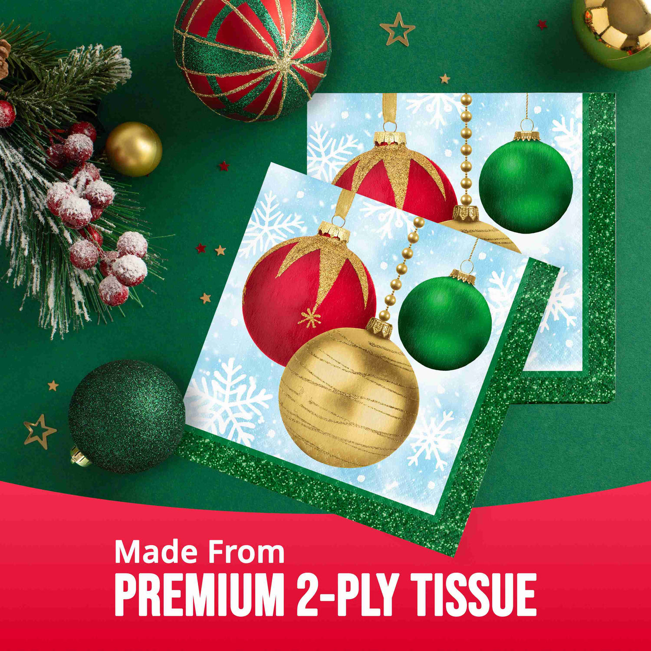 Holiday Glimmer Luncheon Napkins (16/Pkg)