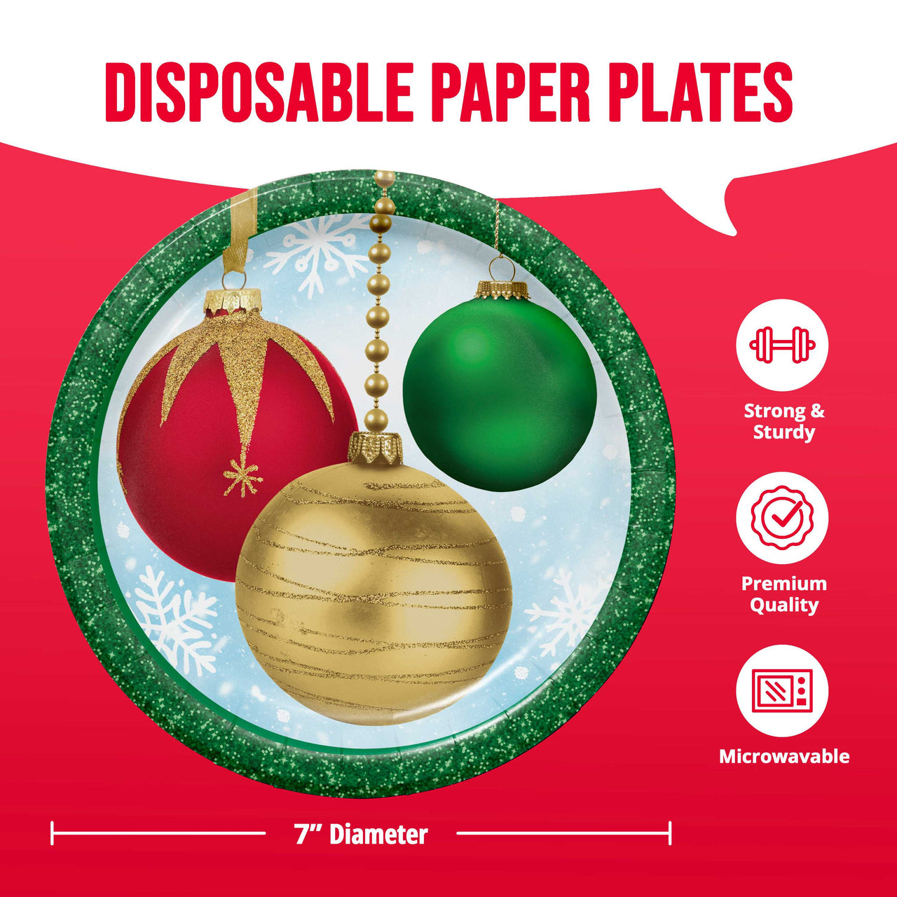 Holiday Glimmer Luncheon Plates 7" (8/Pkg)
