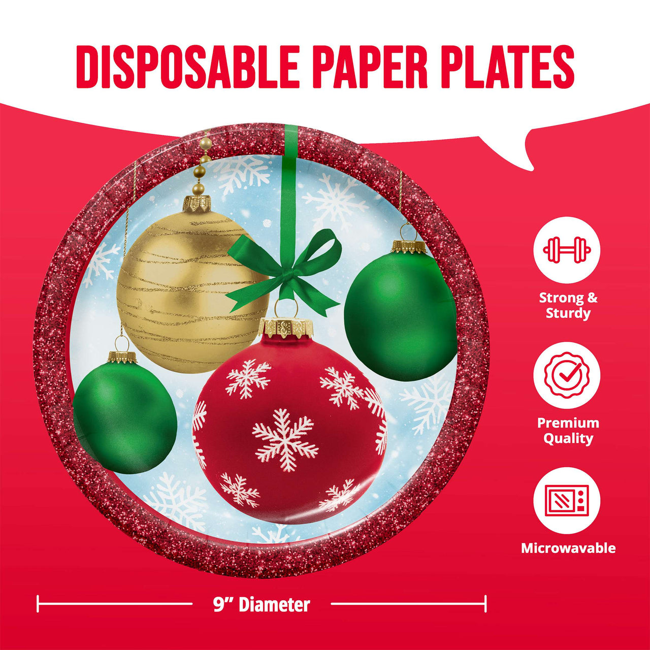 Holiday Glimmer Dinner Plates 9" (8/Pkg)
