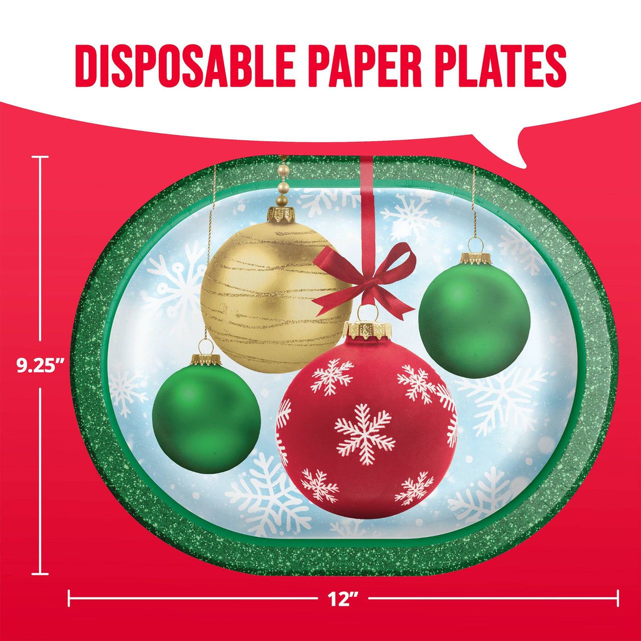 Holiday Glimmer Oval Platters 12" (8/Pkg)
