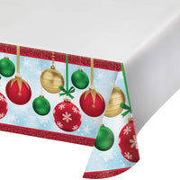Holiday Glimmer Plastic Tablecover 54