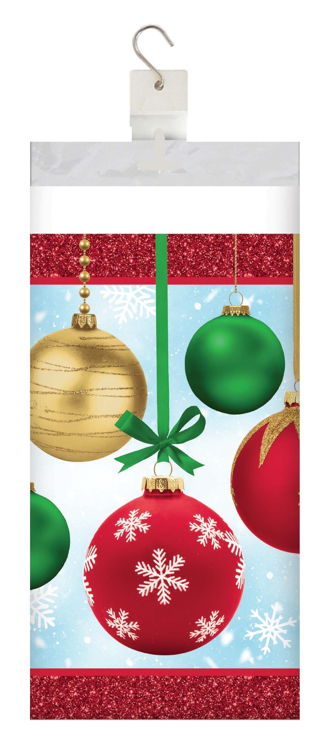 Holiday Glimmer Plastic Tablecover 54" x 96"