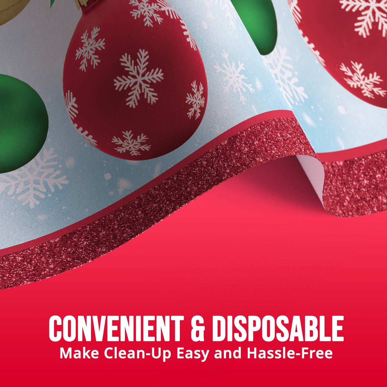 Holiday Glimmer Plastic Tablecover 54" x 96"