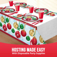 Holiday Glimmer Plastic Tablecover 54
