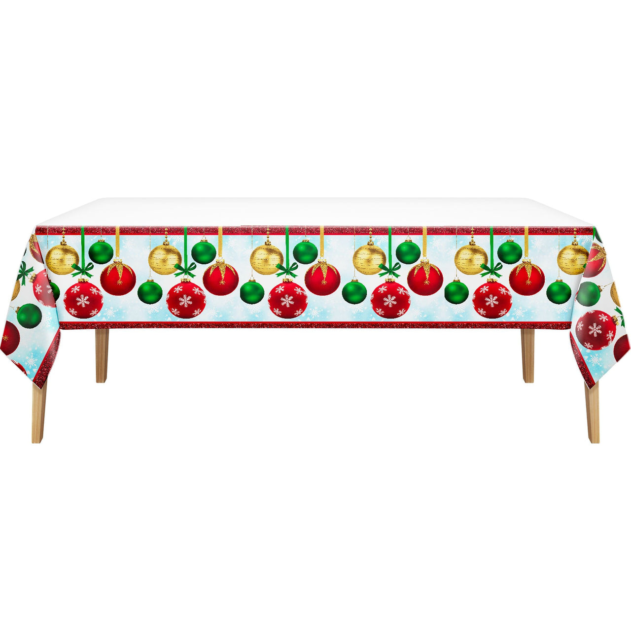 Holiday Glimmer Plastic Tablecover 54" x 96"