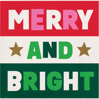Holiday Hues Merry And Bright Beverage Napkins