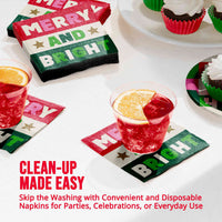 Holiday Hues Merry And Bright Beverage Napkins (16/Pkg)