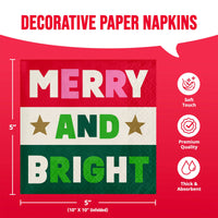 Holiday Hues Merry And Bright Beverage Napkins (16/Pkg)