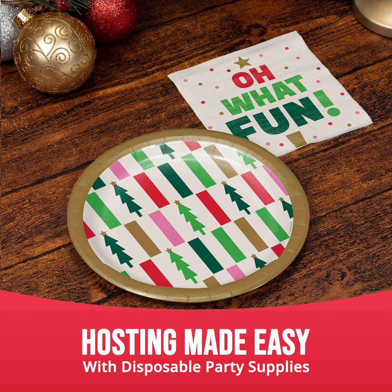 Holiday Hues Oh What Fun Beverage Napkins (16/Pkg)