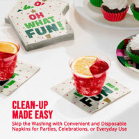 Holiday Hues Oh What Fun Beverage Napkins (16/Pkg)