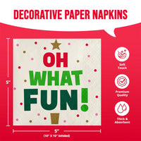 Holiday Hues Oh What Fun Beverage Napkins (16/Pkg)