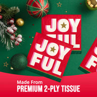 Holiday Hues Joyful Beverage Napkins (16/Pkg)
