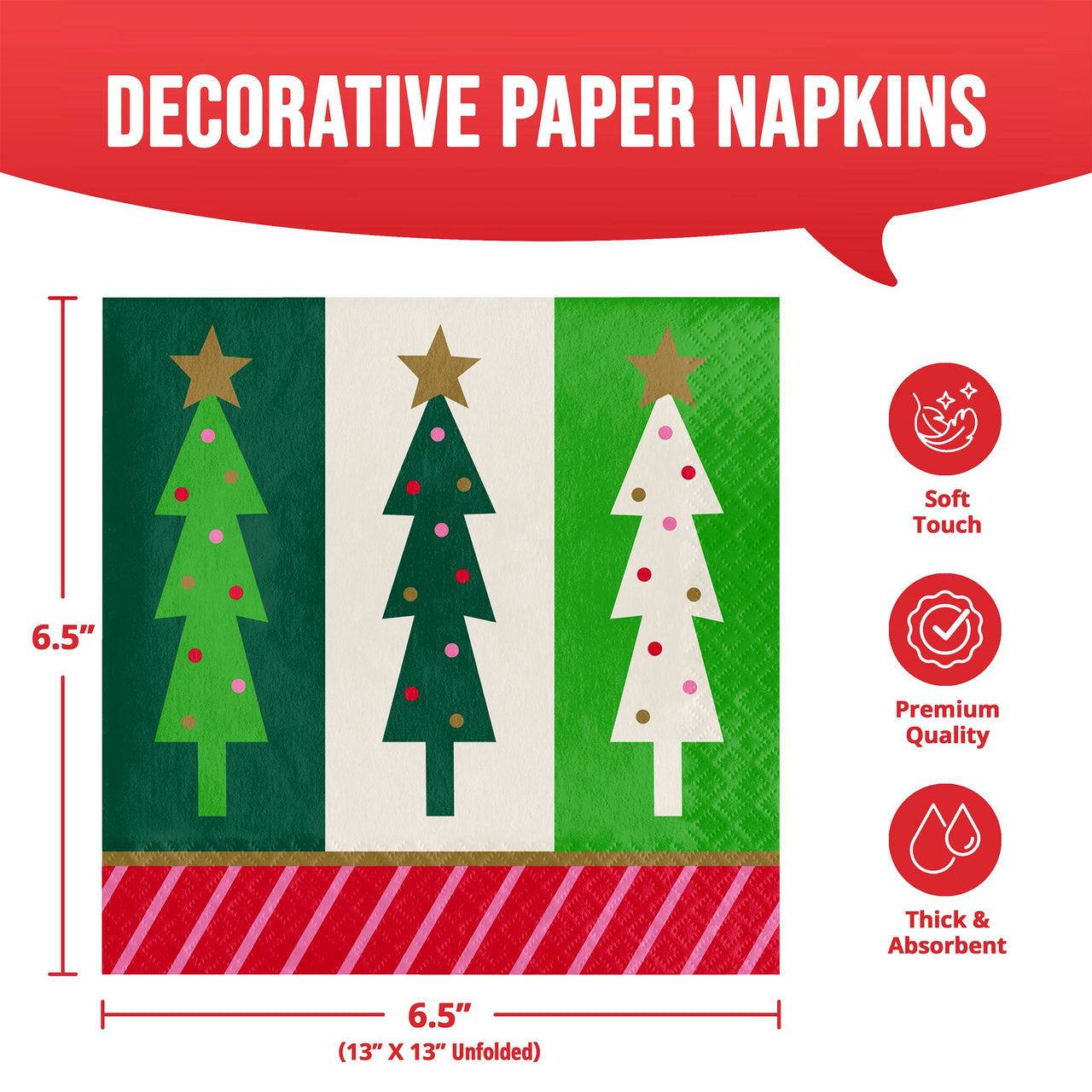 Holiday Hues Luncheon Napkins (16/Pkg)