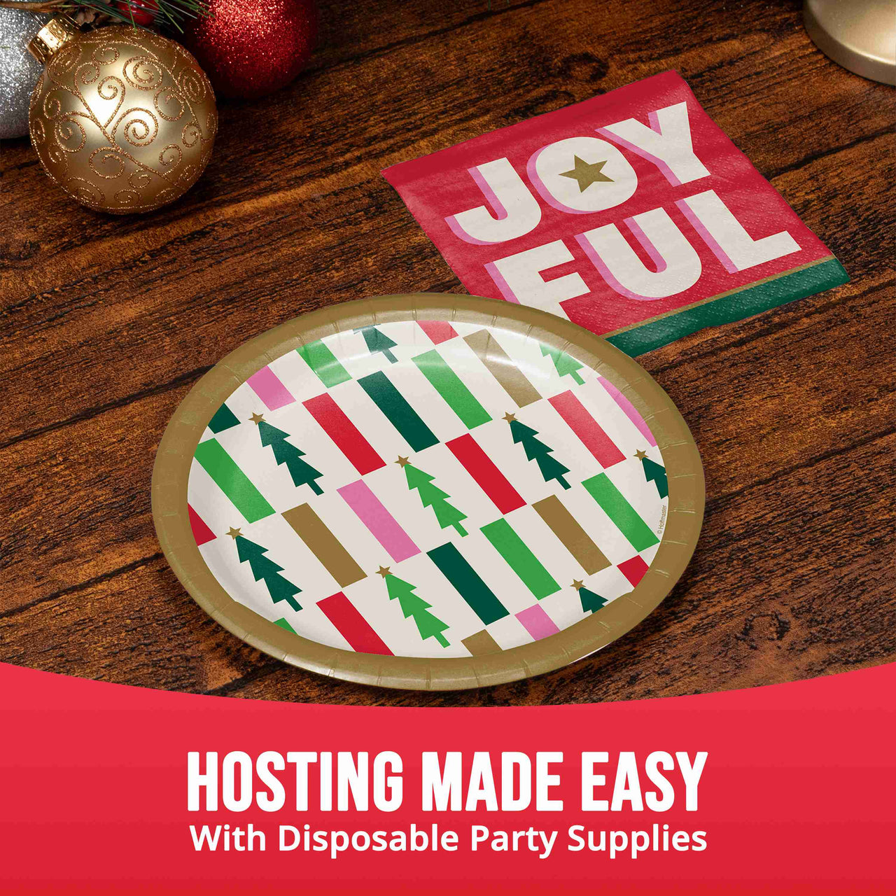 Holiday Hues Trees Luncheon Plates 7" (8/Pkg)