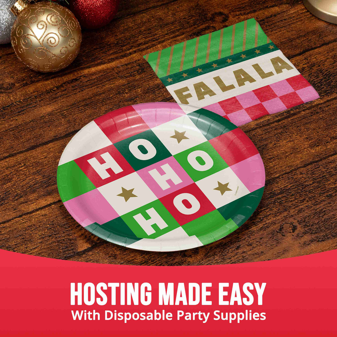 Holiday Hues Ho Ho Ho Luncheon Plates 7" (8/Pkg)