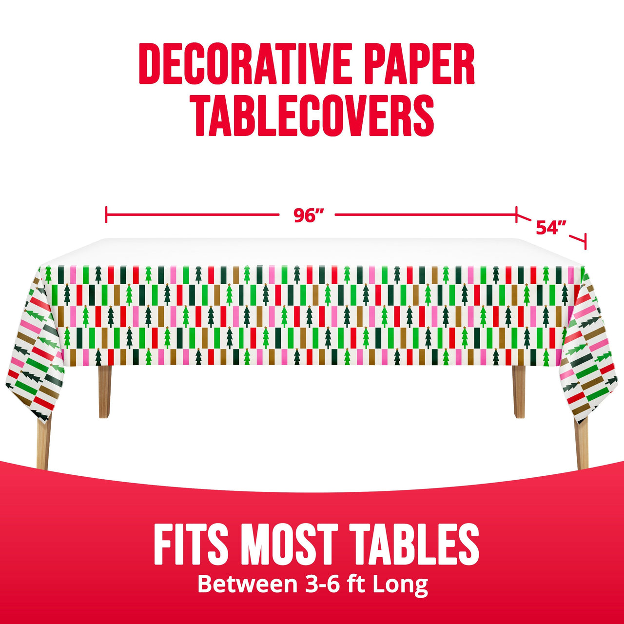 Holiday Hues Plastic Tablecover 54" x 96"