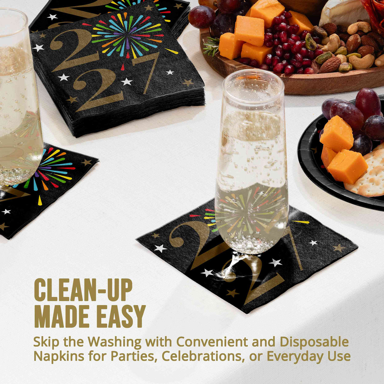 New Years Radiance 2027 Beverage Napkins (16/Pkg)