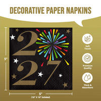 New Years Radiance 2027 Beverage Napkins (16/Pkg)