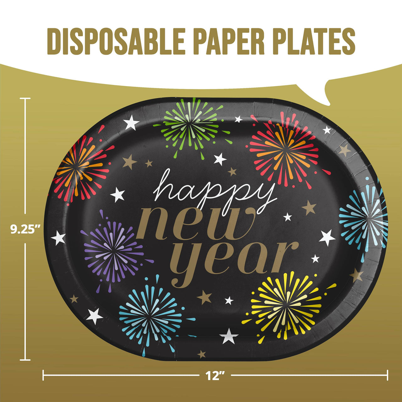 New Years Radiance Oval Platters 12" (8/Pkg)