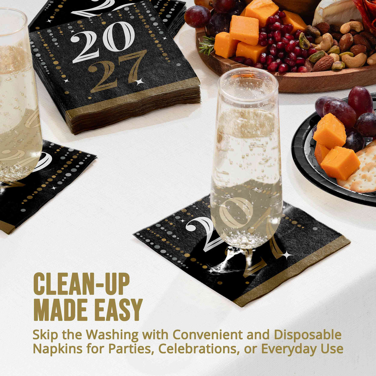 Dazzling Midnight 2027 Beverage Napkins (16/Pkg)
