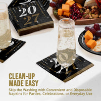 Dazzling Midnight 2027 Beverage Napkins (16/Pkg)