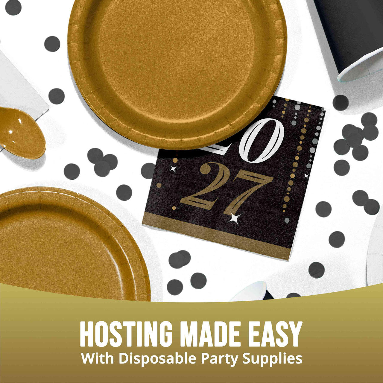 Dazzling Midnight 2027 Beverage Napkins (16/Pkg)