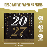 Dazzling Midnight 2027 Beverage Napkins (16/Pkg)