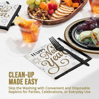 Dazzling Midnight Luncheon Napkins (16/Pkg)