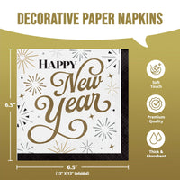 Dazzling Midnight Luncheon Napkins (16/Pkg)