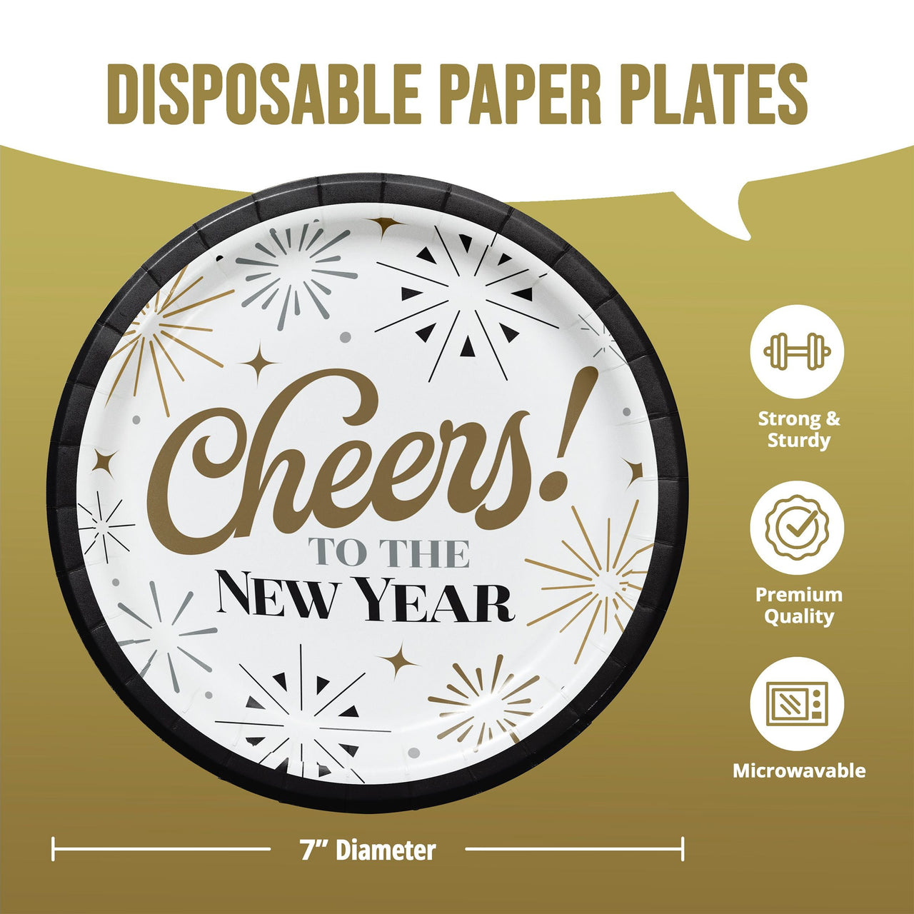 Dazzling Midnight Luncheon Plates 7" (8/Pkg)